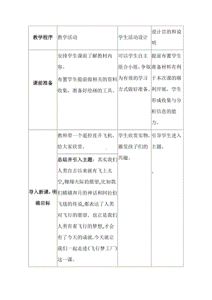 湘美版五年级上册美术8. 飞行梦工厂-教案、教学设计-省级公开课-(配套课件编号：10bce).doc