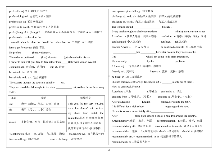 Unit 1 Teenage Life 词汇和语法学案（2021新人教版）高中英语必修第一册（高一上学期）.doc_第2页