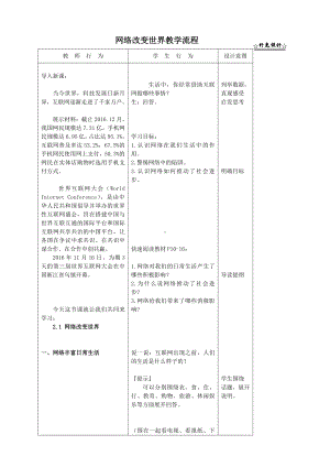 部编版八年级上册道德与法治第2课《网络生活新空间网络改变世界》教案 (3).docx