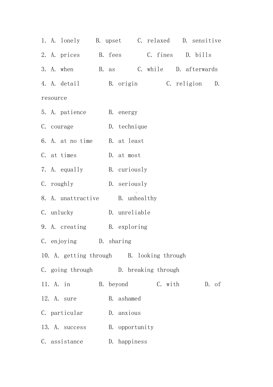 Unit4 Narual disasters 同步练习 （2021新人教版）高中英语必修第一册（高一上学期）.docx_第3页