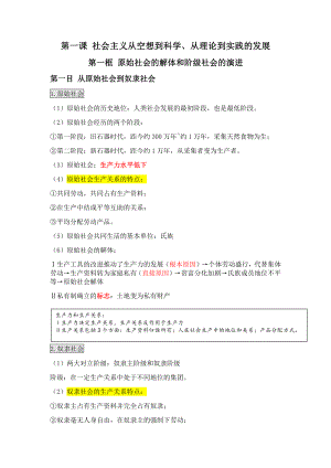 2021秋高中政治统编版必修一中国特色社会主义 知识点总结.docx