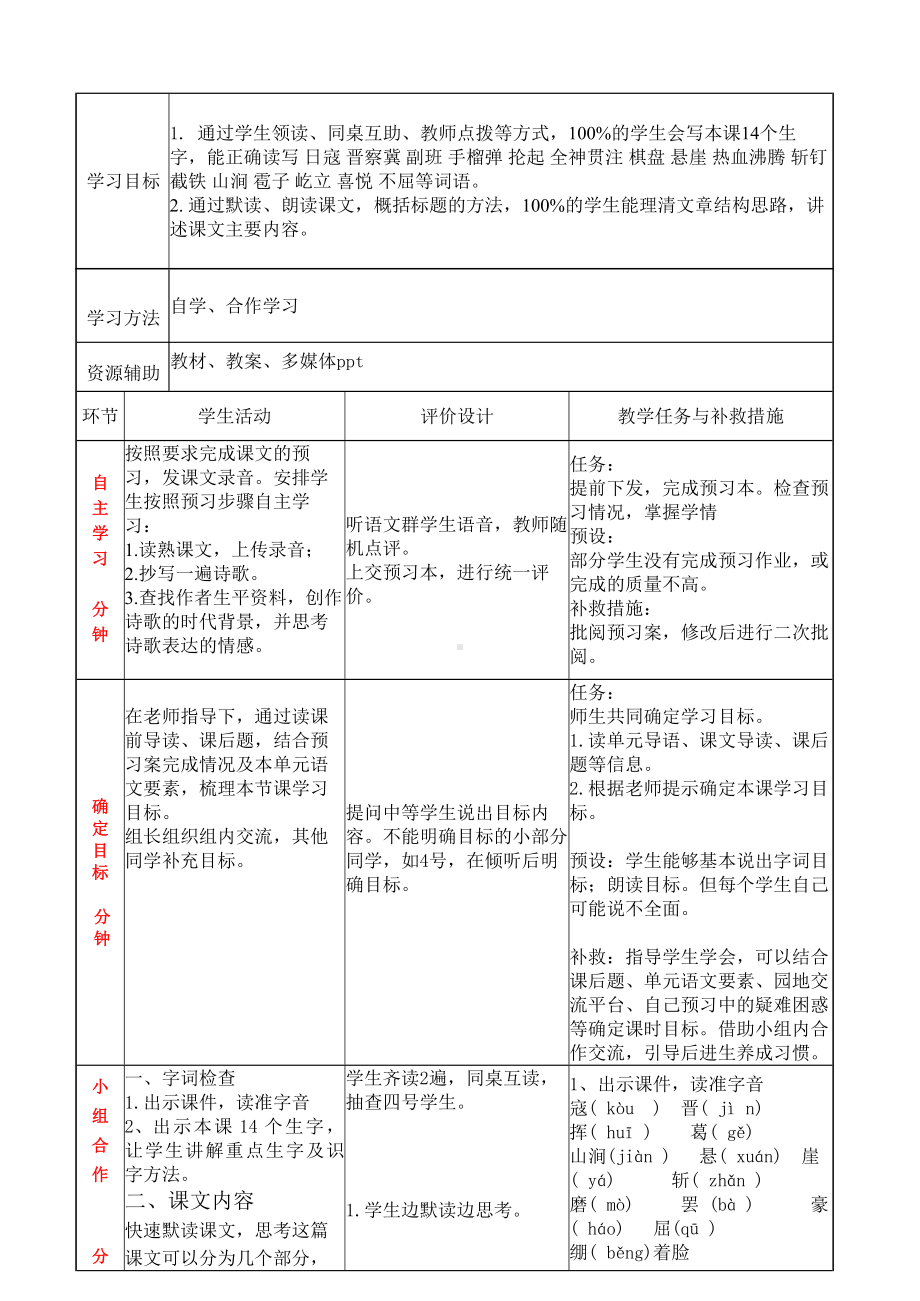 部编版六年级语文上册《狼牙山五壮士》第1课时教案.docx_第2页