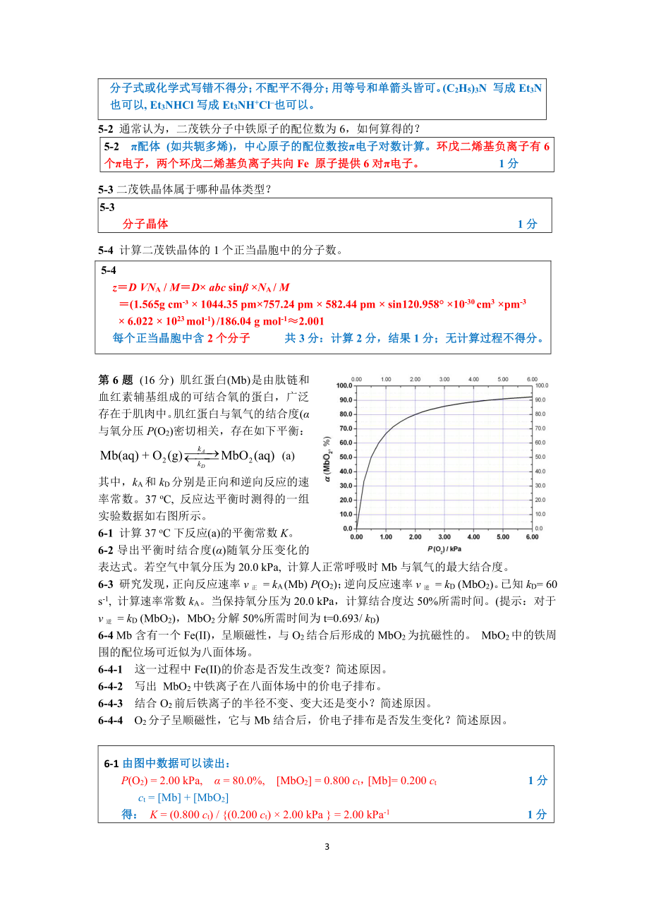 第28届中国化学奥林匹克初赛试题、答案和评分标准.docx_第3页