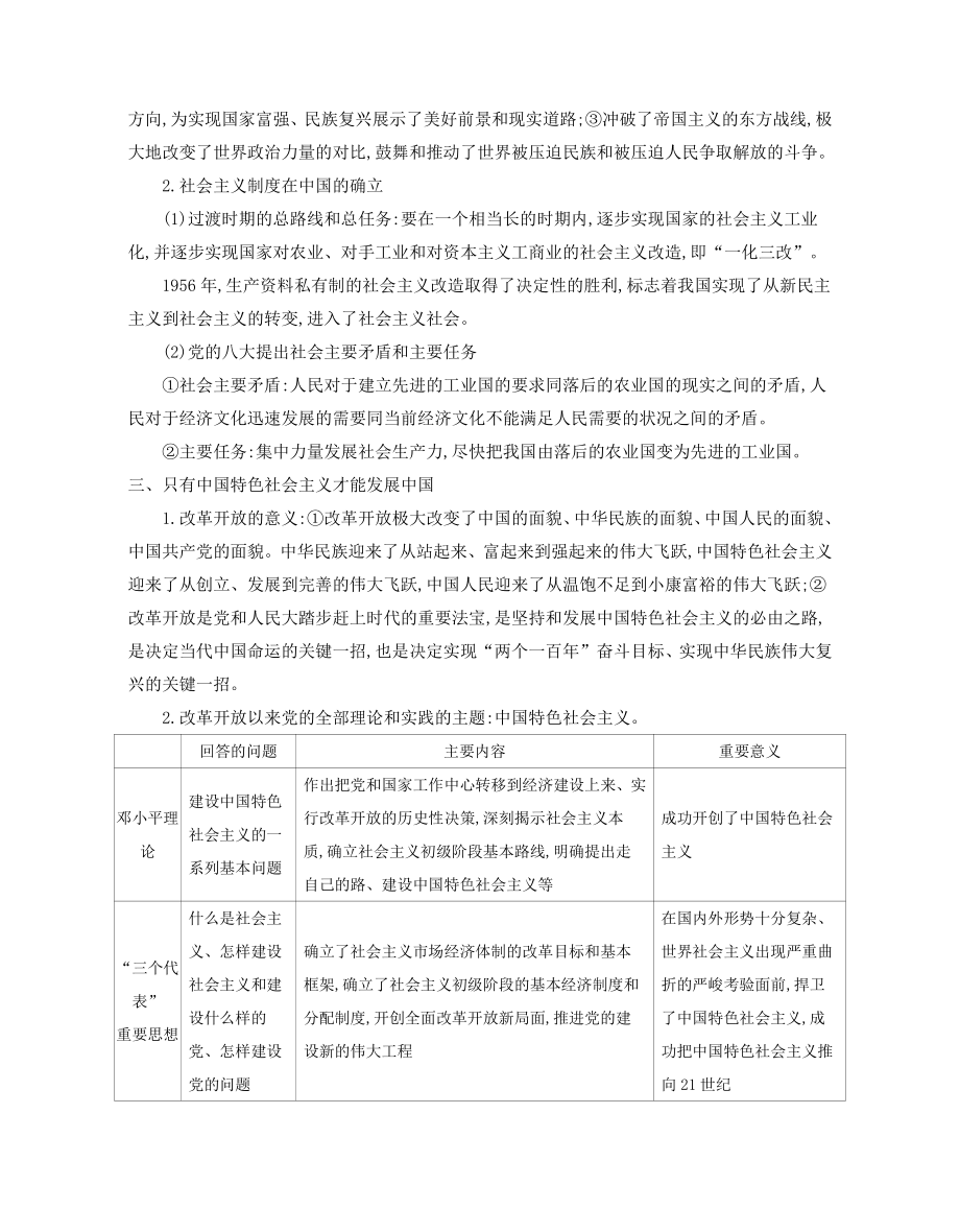 高中政治统编版必修一《中国特色社会主义》考前必背.docx_第3页