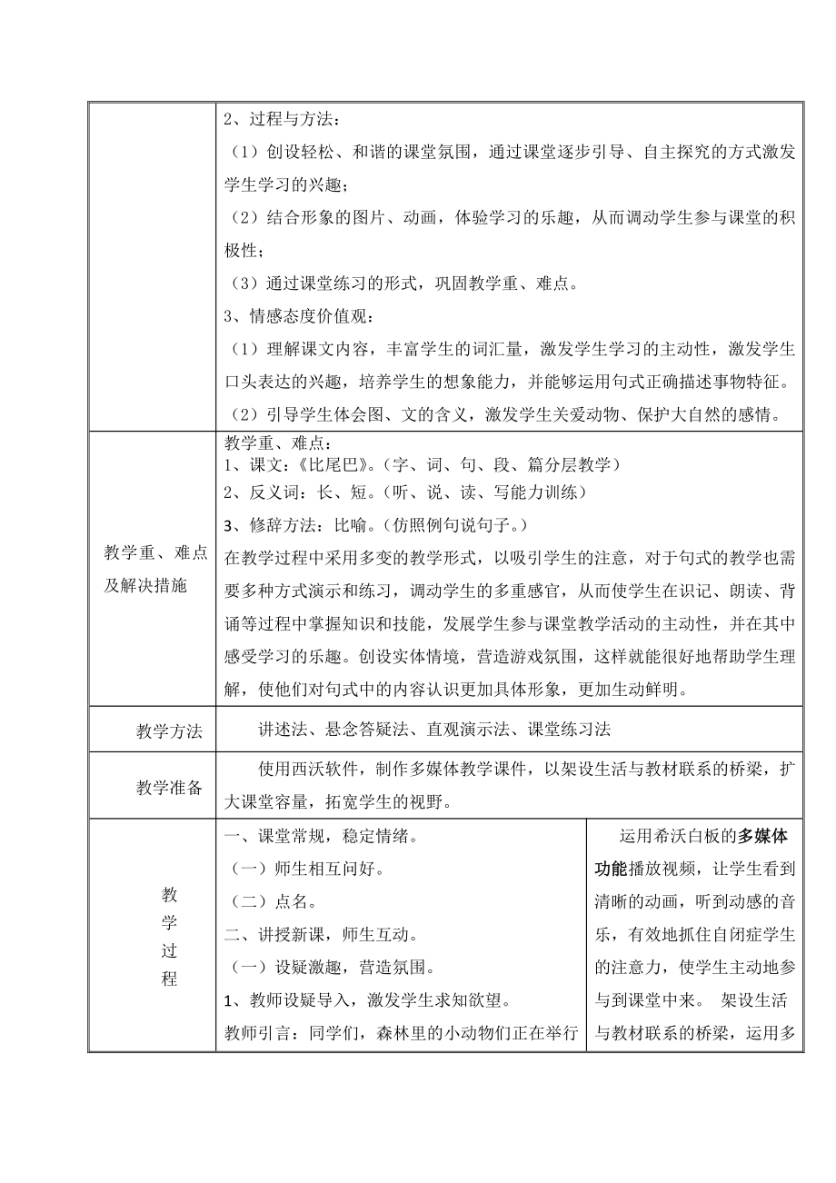 6 比尾巴-教案、教学设计-省级公开课-部编版一年级上册《语文》(配套课件编号：e3143).doc_第2页