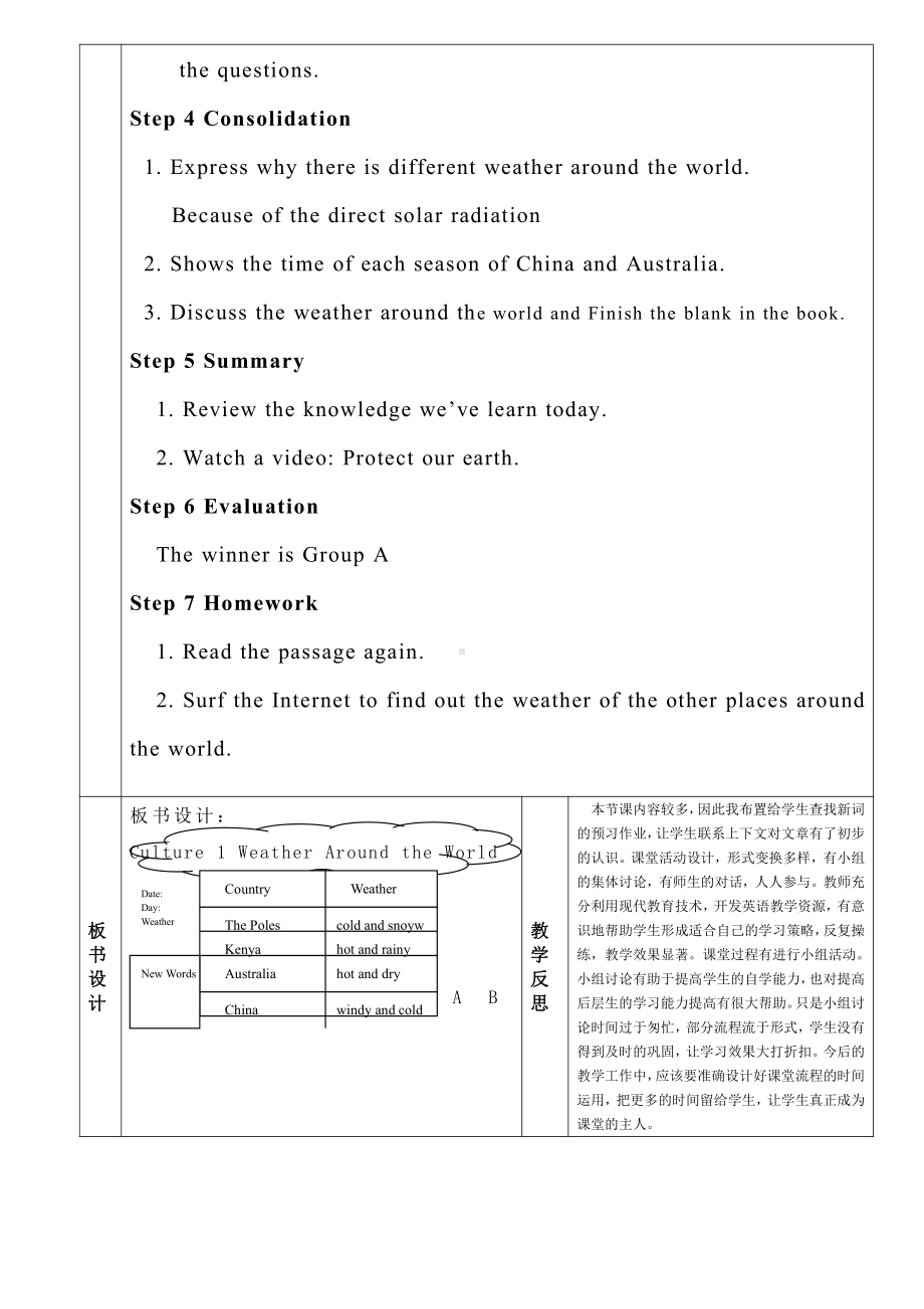 广东版五上Culture 1Weather around the world-教案、教学设计--(配套课件编号：74c00).doc_第2页