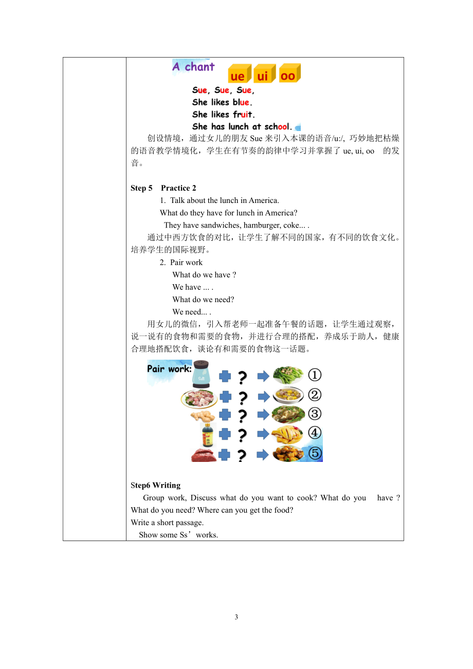 广东版五上Unit 5 School Lunch-Lesson 5-教案、教学设计--(配套课件编号：62981).doc_第3页