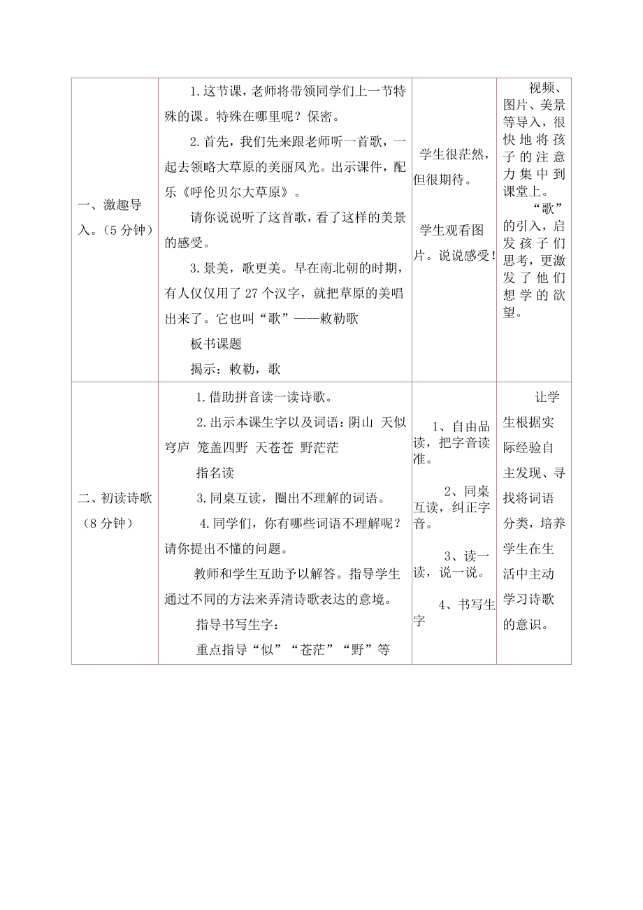 课文-18 古诗二首-敕勒歌-教案、教学设计-市级公开课-部编版二年级上册语文(配套课件编号：e076e).doc_第2页