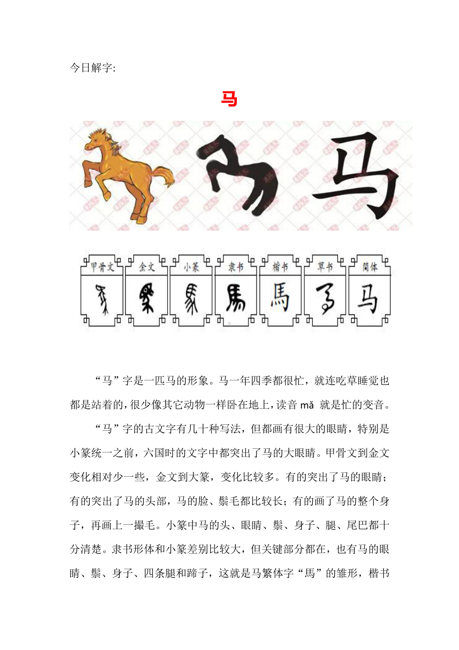 （汉字深度解析）今日解字：马.docx_第1页