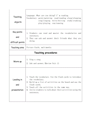 广东版四年级上册Unit 2 School Activities-Lesson 1-教案、教学设计--(配套课件编号：702d8).doc