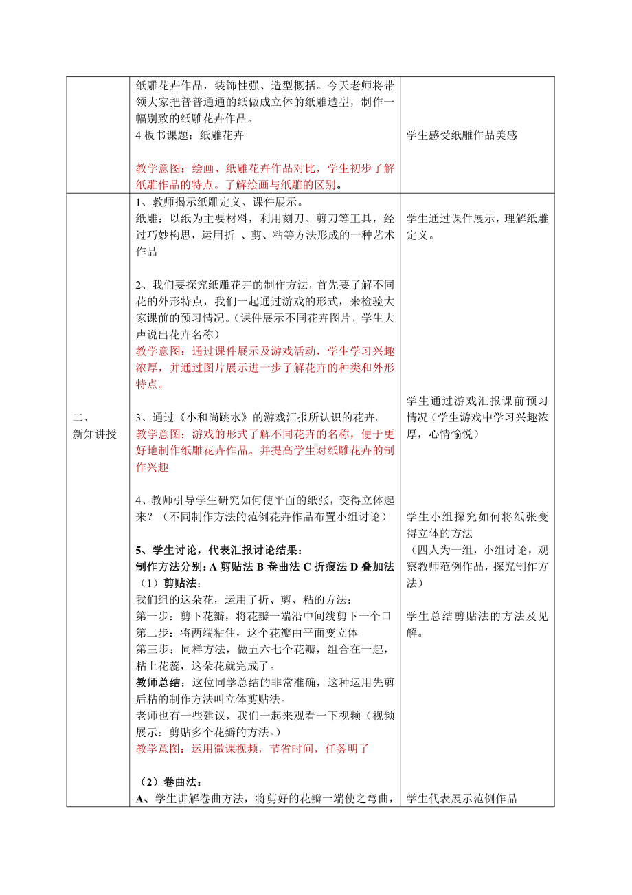 辽海版五年级上册美术10纸雕花卉教案.doc_第2页