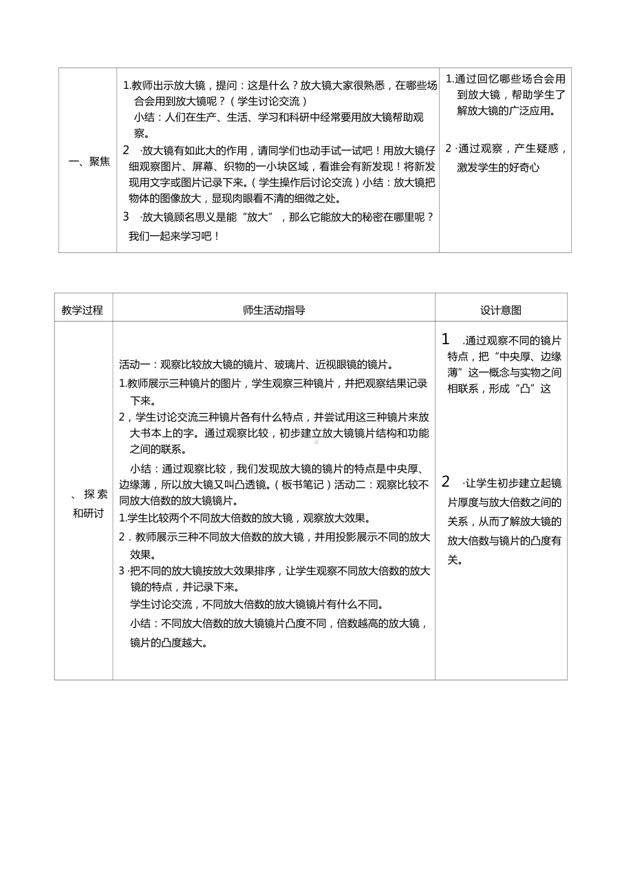 六年级科学上册第一单元第1课时放大镜教案、教学设计（表格式）-2021教科版（新教材）.docx_第2页