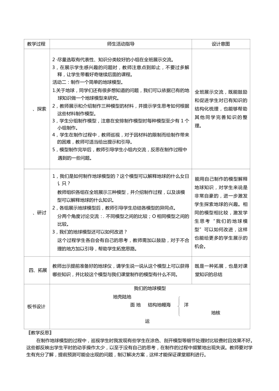 六年级科学上册第二单元第1课时我们的地球模型教案、教学设计（表格式）-2021教科版（新教材）.docx_第2页