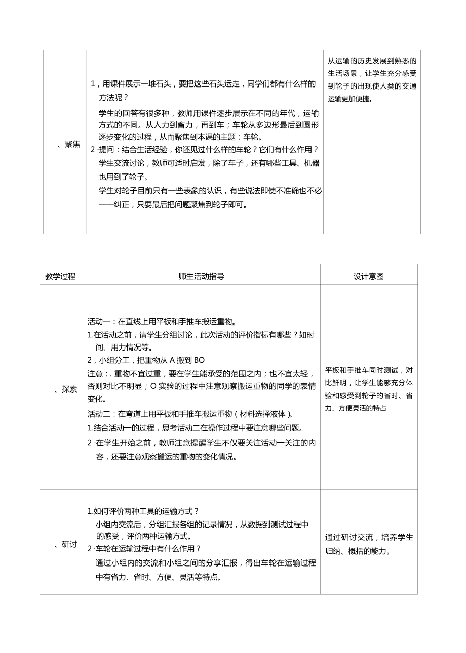 六年级科学上册第三单元第4课时改变运输的车轮教案、教学设计（表格式）-2021教科版（新教材）.docx_第2页