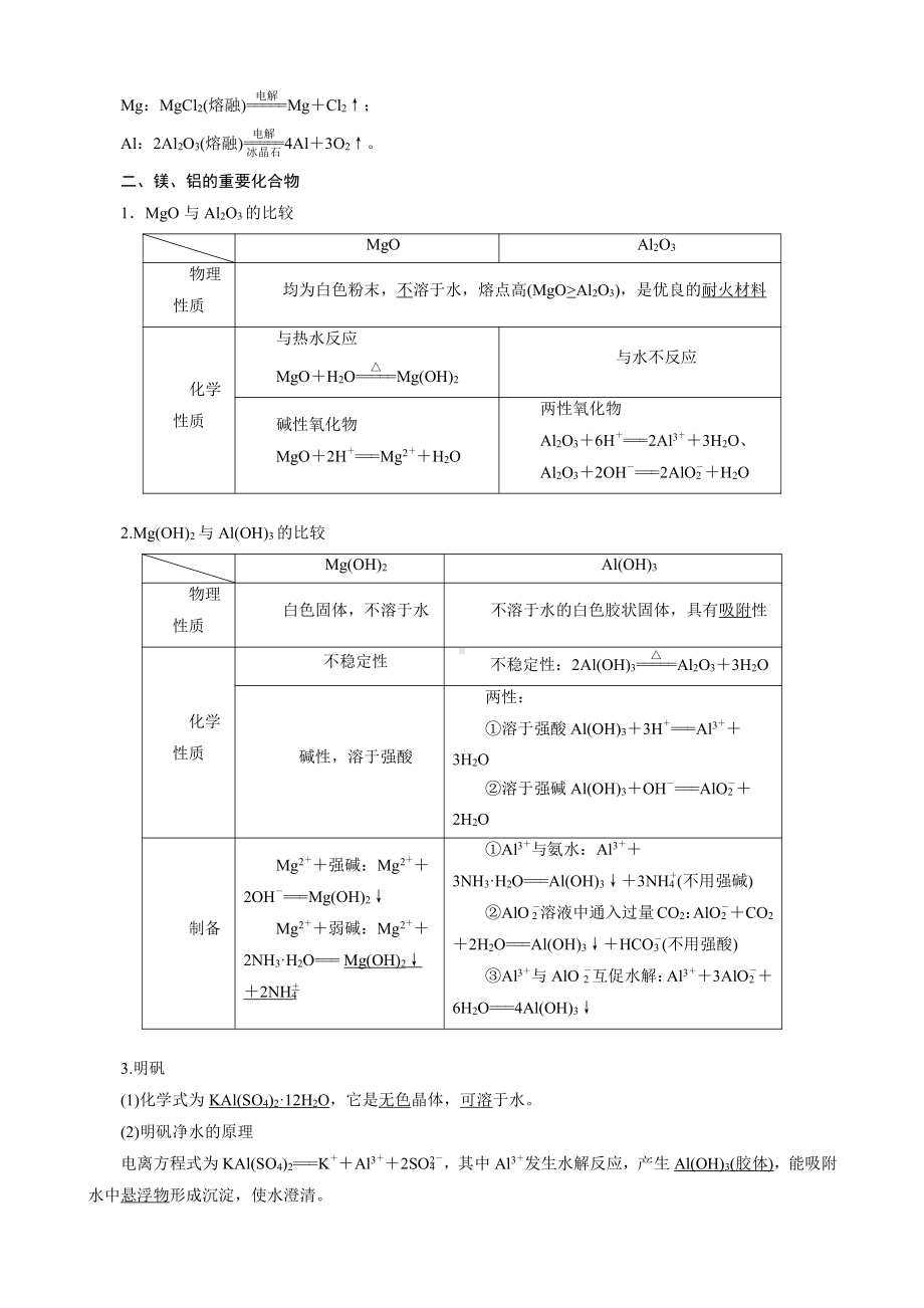 （高中化学步步高全书完整的Word版文档-2022版）第三章 第17讲　镁、铝、铜及其化合物　金属冶炼.docx_第2页