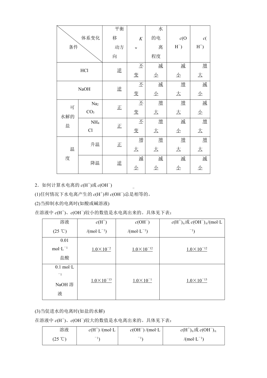 （高中化学步步高全书完整的Word版文档-2022版）第八章 第40讲　水的电离和溶液的pH.docx_第2页