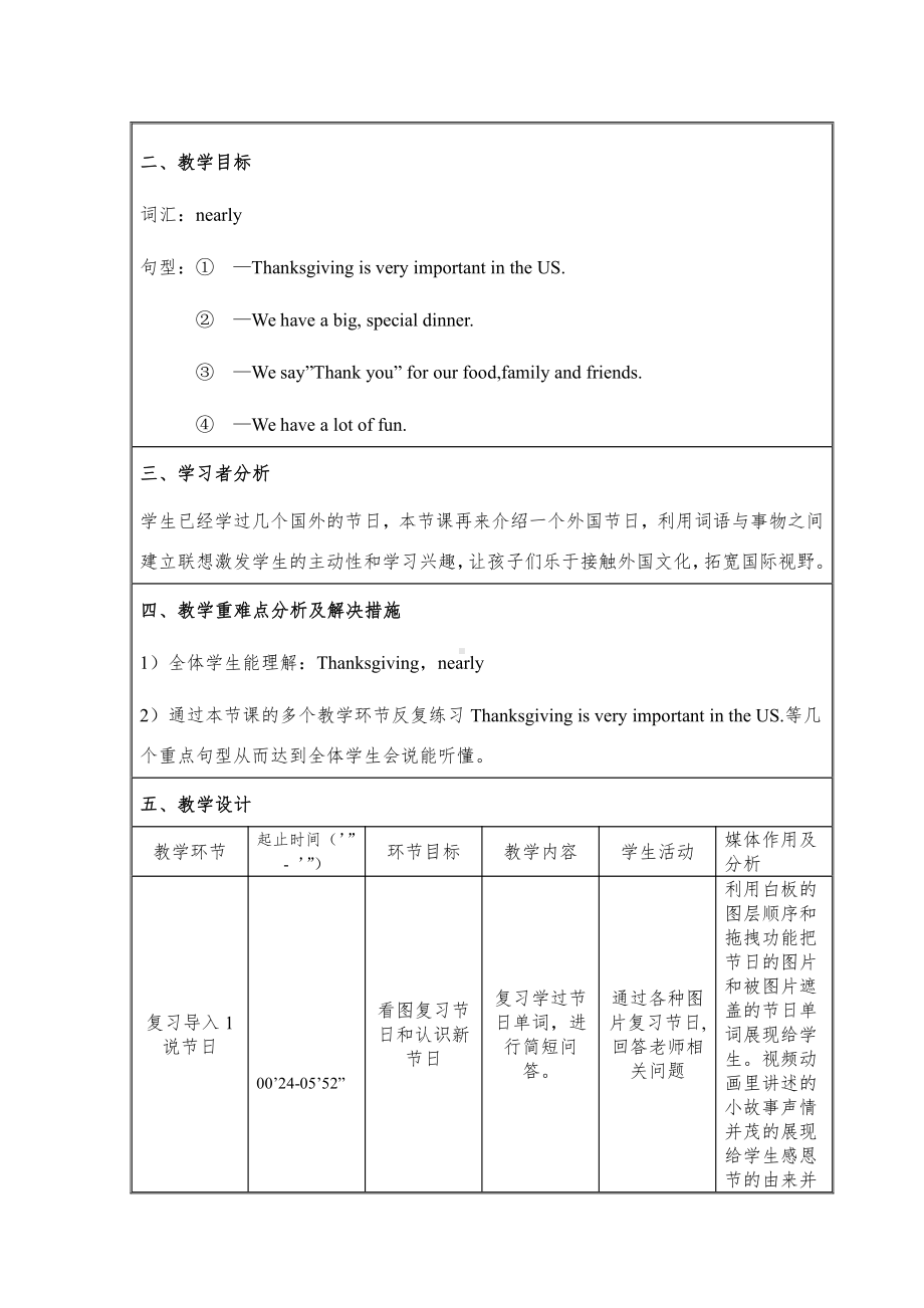 外研版（一起）六上Module 4-Unit 1 Thanksgiving is very important in the US.-教案、教学设计-市级优课-(配套课件编号：20718).doc_第1页