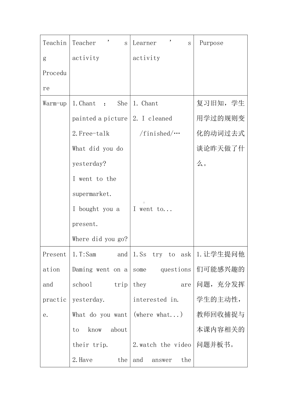 外研版（一起）四上Module 5-Unit 1 We went to the Great Wall.-教案、教学设计-省级优课-(配套课件编号：204b6).doc_第2页