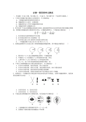 第四章 细胞增殖、分化、衰老和死亡 单元测试卷-（新教材）2019新苏教版高中生物必修一.docx