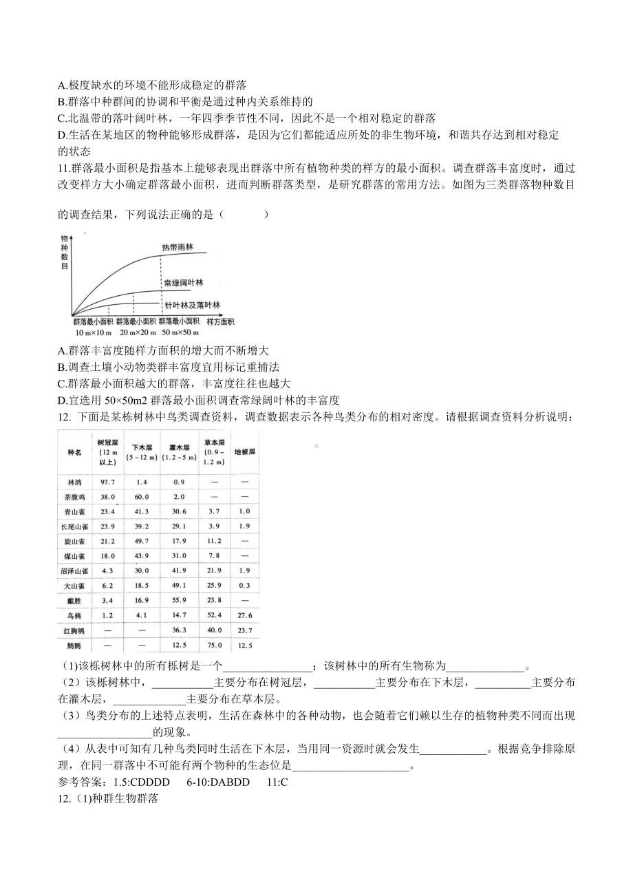 2.2 群落的主要类型 学案-（新教材）2019新人教版高中生物选择性必修二.doc_第2页