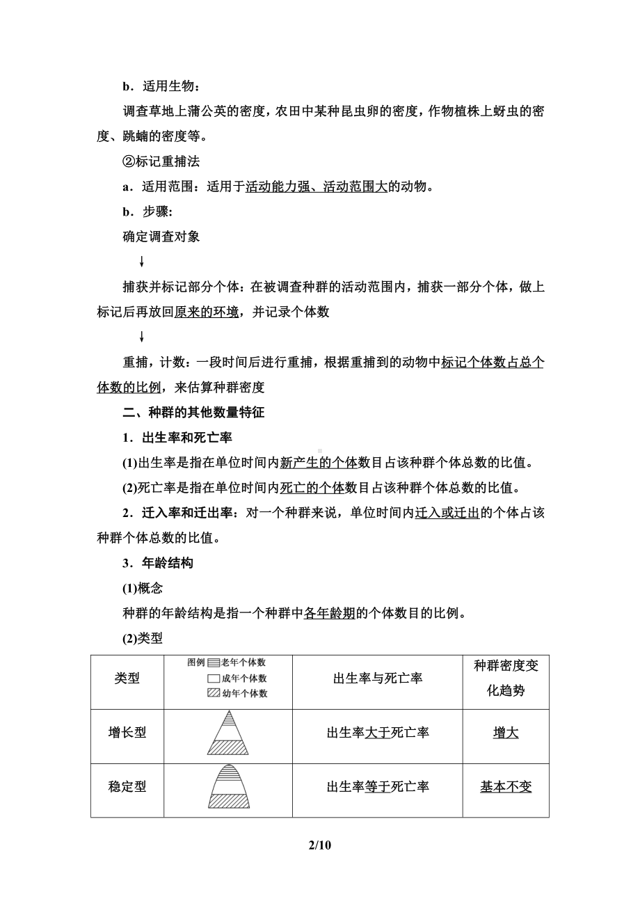 第1章 第1节　种群的数量特征 讲义-（新教材）2019新人教版高中生物选择性必修二.doc_第2页