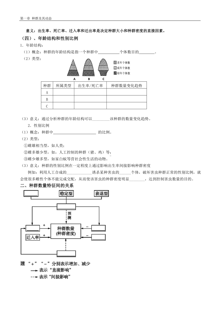 1.1种群的数量特征 学案-（新教材）2019新人教版高中生物选择性必修二.docx_第3页