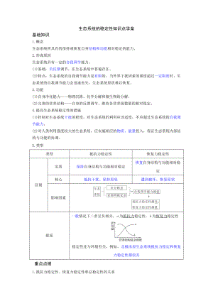 3.5 生态系统的稳定性 学案-（新教材）2019新人教版高中生物选择性必修二.doc