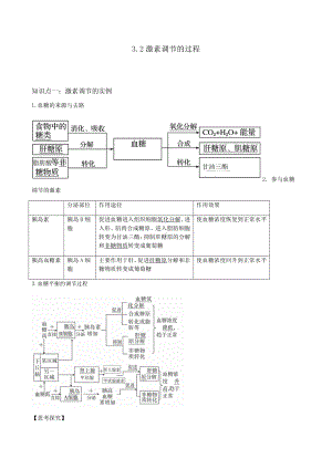 3.2 激素调节的过程 导学案-（新教材）2019新人教版高中生物选择性必修一.docx