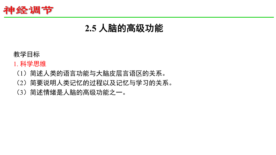 2.5人脑的高级功能ppt课件-（新教材）2019新人教版高中生物选择性必修一.pptx_第2页