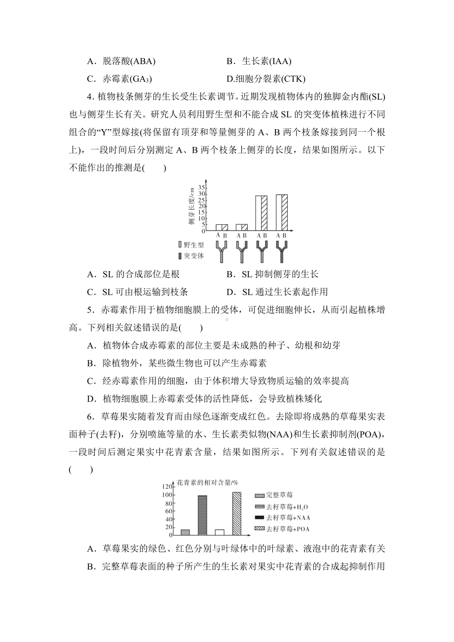 第5章植物生命活动的调节进阶特训-（新教材）2019新人教版高中生物选择性必修一.doc_第2页