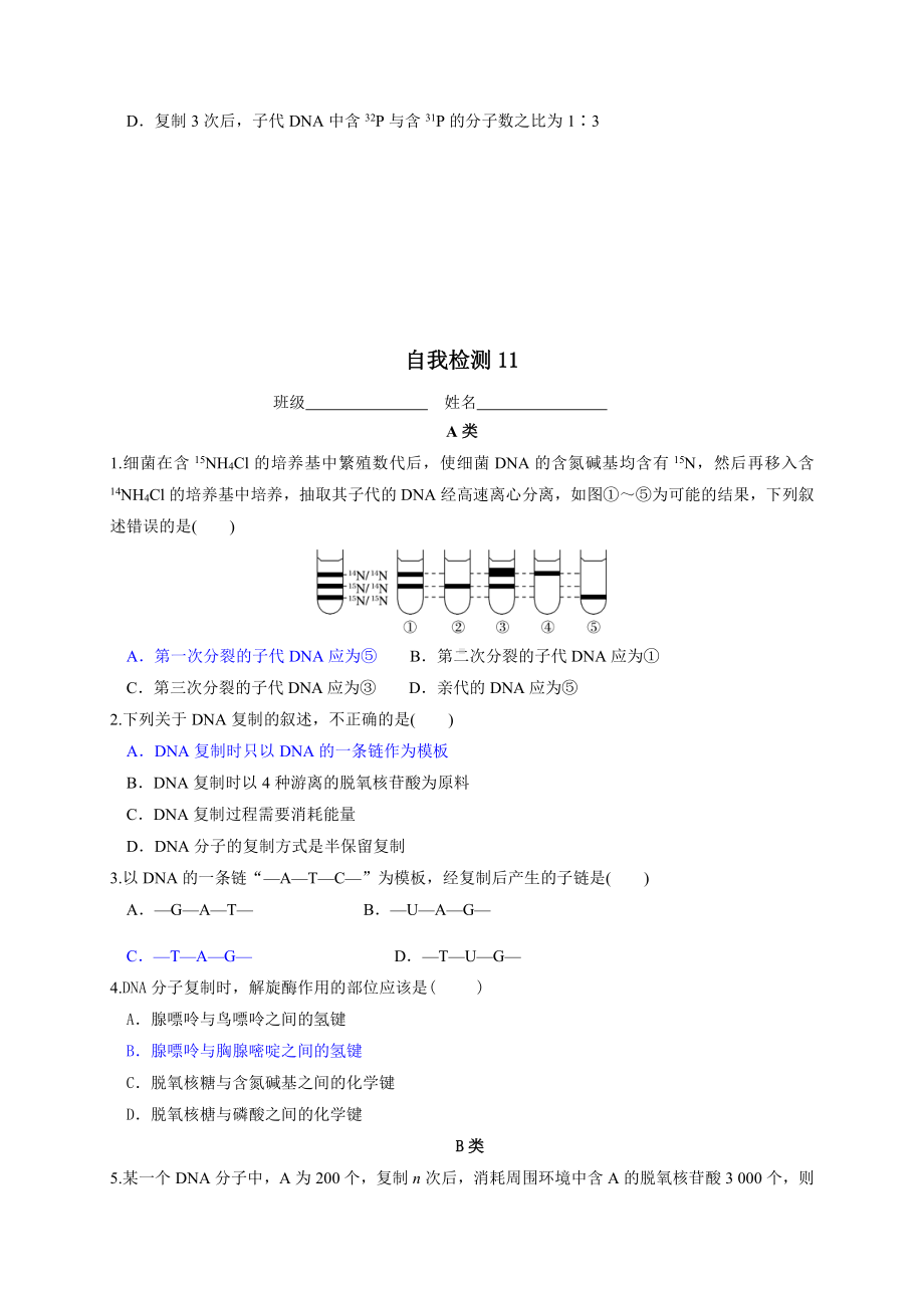 2.2DNA的复制 学案-（新教材）2019新苏教版高中生物必修二.doc_第3页