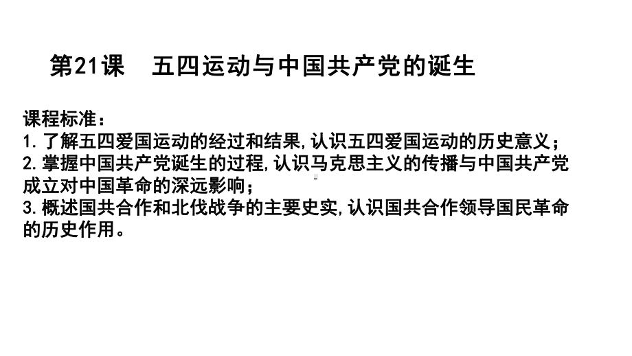 第21课 五四运动与中国共产党的诞生 ppt课件-（新材料）2019统编版高中历史《必修中外历史纲要上册》 (4).pptx_第1页