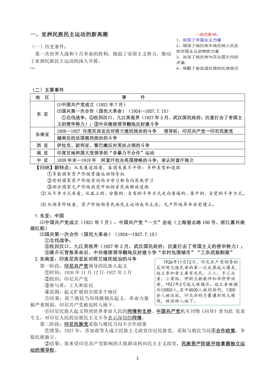 （新教材）2019统编版高中历史《必修中外历史纲要下册》第16课 亚非拉民族民主运动的高涨学案.docx_第2页