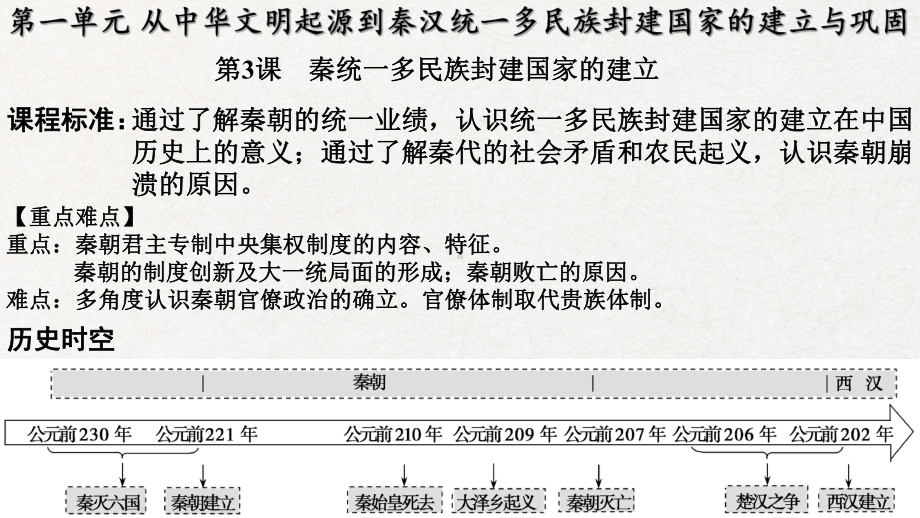 第3课 秦统一多民族封建国家的建立 课件（共28张PPT）-（新材料）2019统编版高中历史《必修中外历史纲要上册》.pptx_第1页