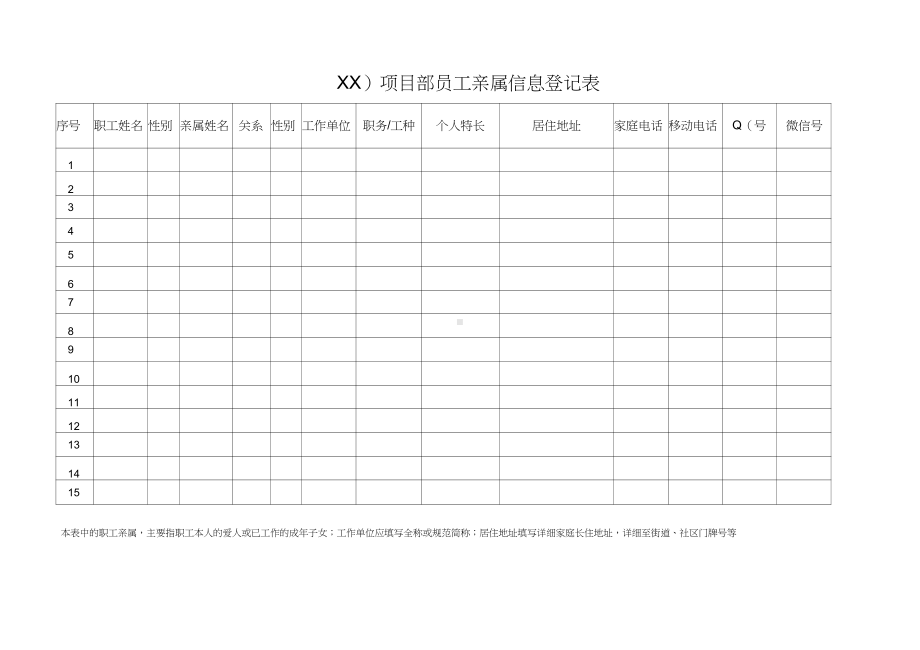 员工亲属信息登记表.doc_第1页