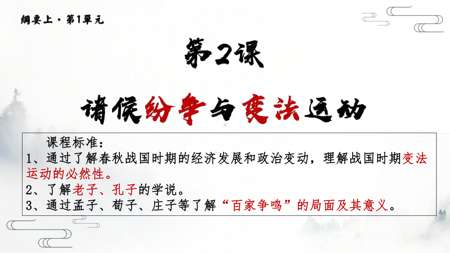 第2课 诸侯纷争与变法运动 ppt课件-（新教材）2019新统编版高中历史必修中外历史纲要上.pptx_第1页