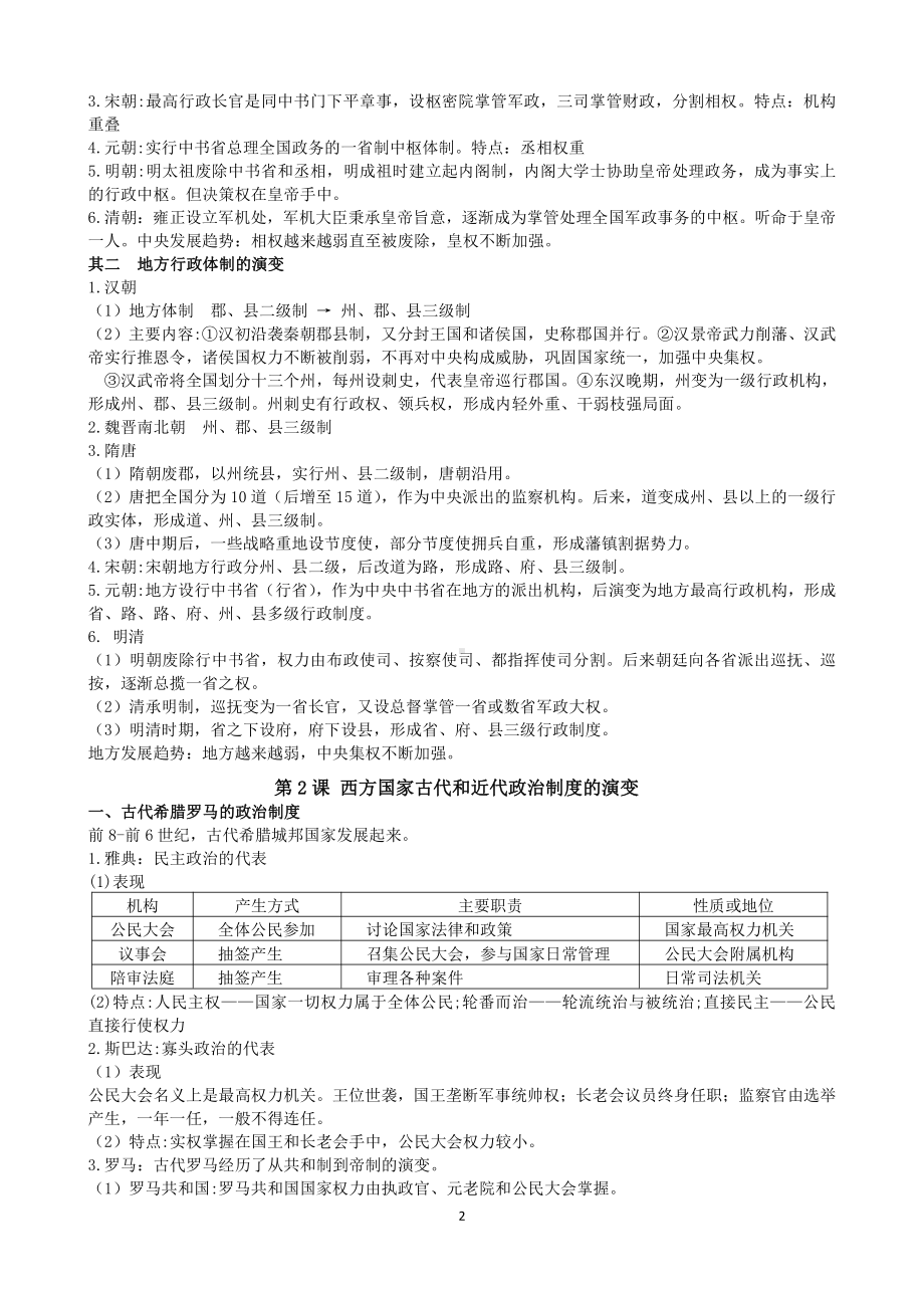 （新教材）2019新统编版高中历史选择性必修一 全册知识提纲.docx_第2页