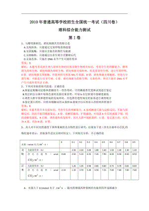 2010年高考试题-理综化学(四川卷)解析版.doc