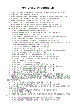 高中化学重要化学实验现象总结(共73个）.docx