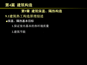 房屋建筑学（第四版）课件：4.9 建筑保温、隔热构造.ppt