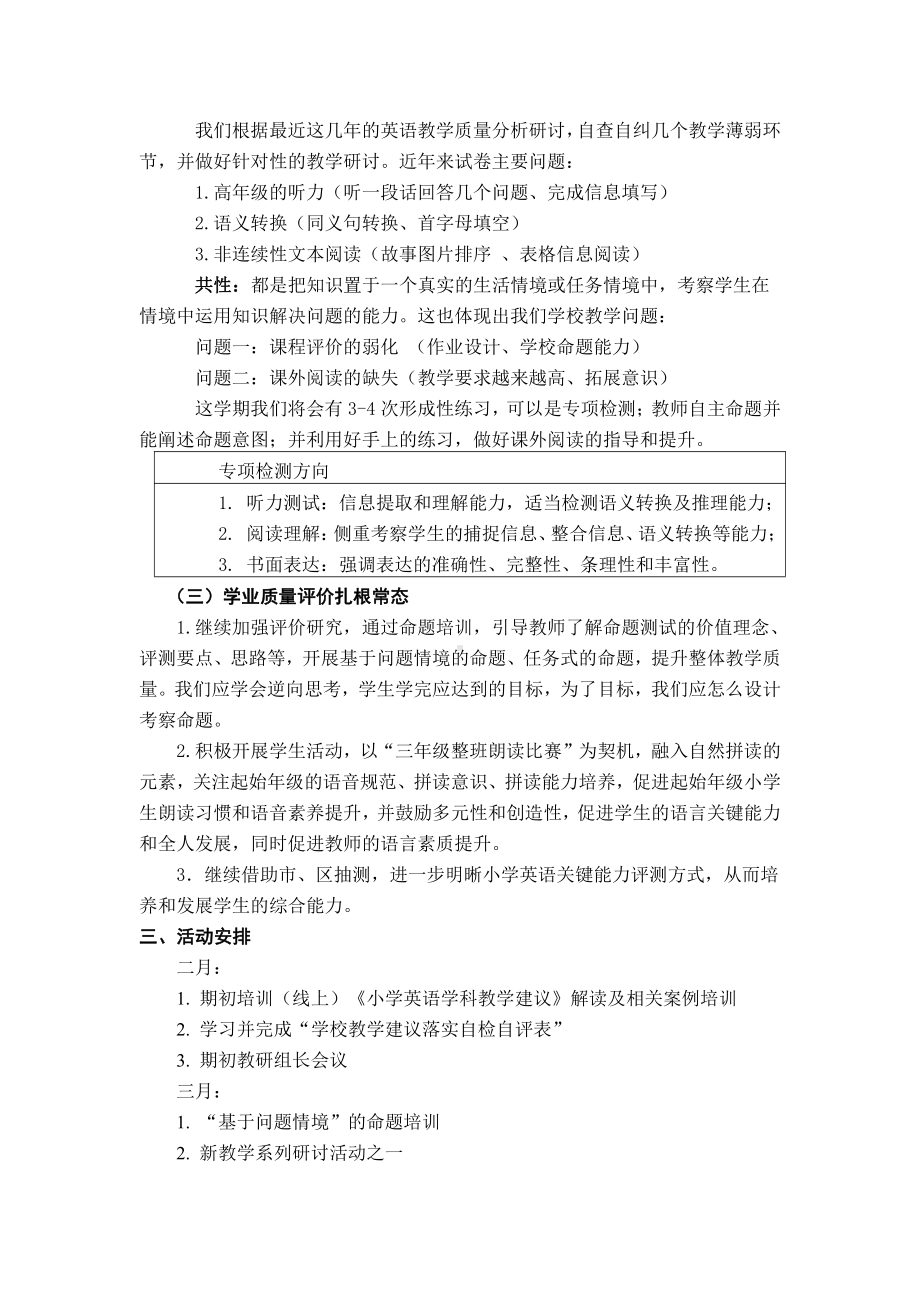 中心小学2020-2021学年度第二学期小学英语学科教研工作计划.doc_第2页