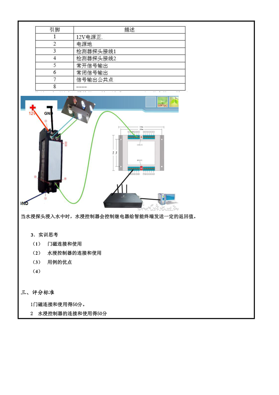 物联网工程实践资料：22.实训任务单：门磁连接和使用.docx_第3页