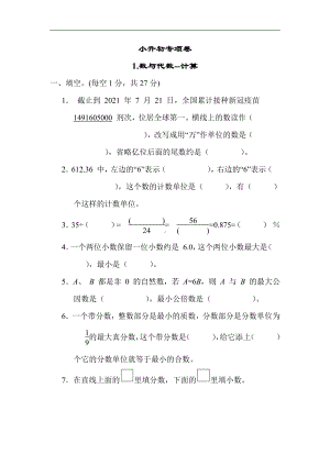 苏教版数学六年级下册专项1.数与代数-计算（有答案）.docx