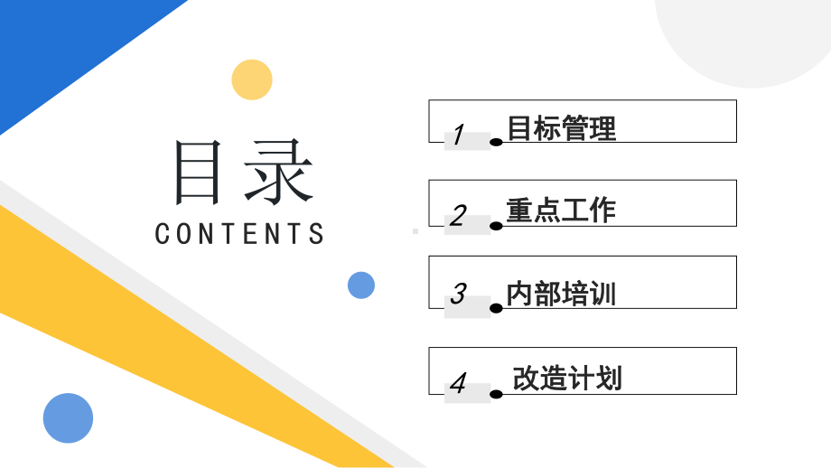 简约黄蓝物业年终总结汇报暨新年计划PPT通用模板.pptx_第2页