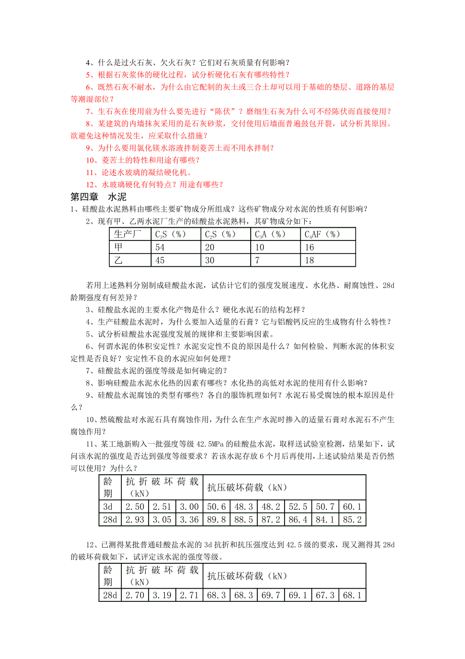 建筑材料资料：建筑材料-习题.doc_第2页