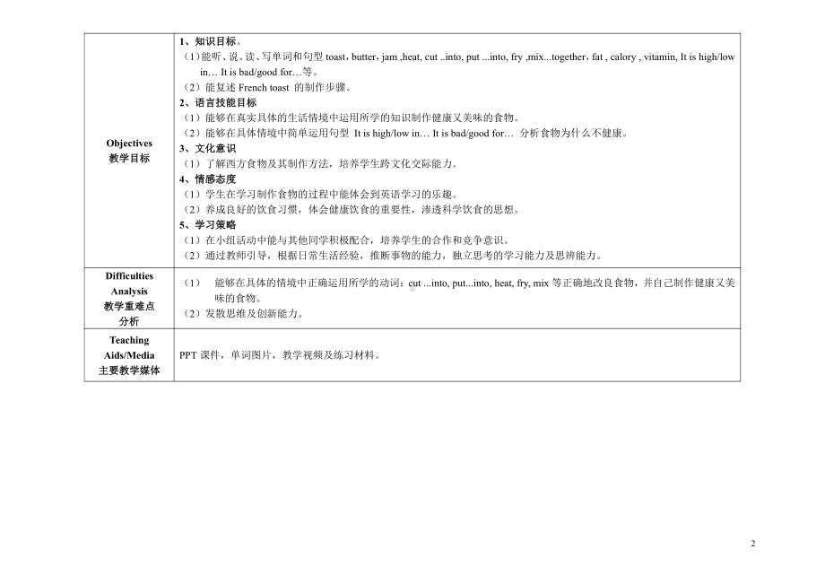 Unit 2 Food and health-Lesson 2-教案、教学设计--公开课-外研剑桥版六年级下册-(配套课件编号：758f6).doc_第2页