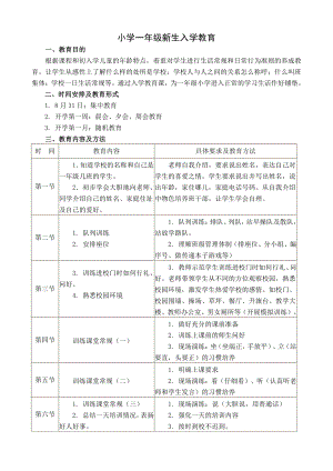 小学一年级新生入学教育.doc