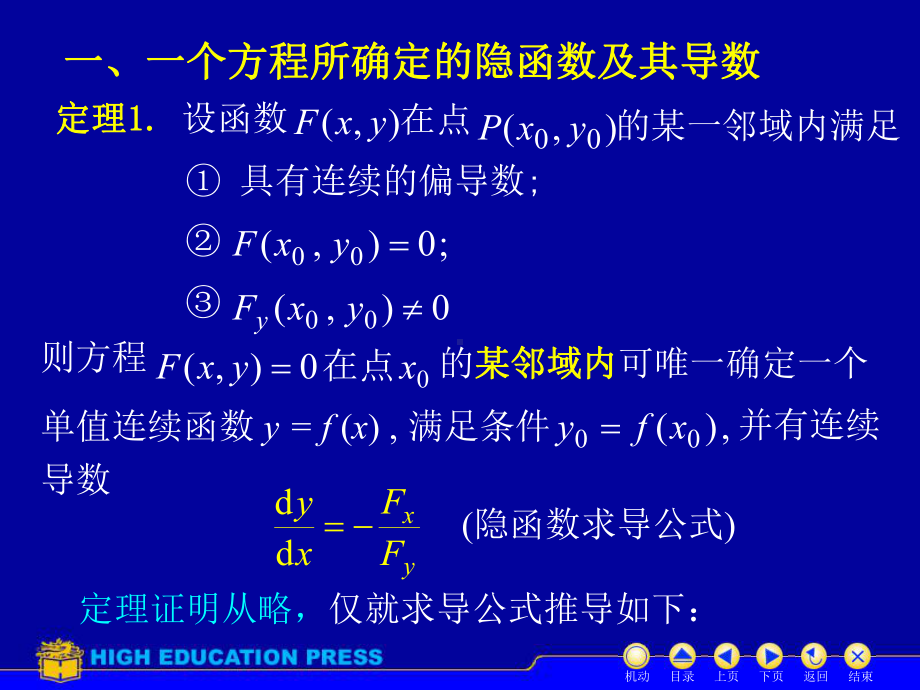 高等数学(同济大学)课件下第8-5隐函数求导.ppt_第3页