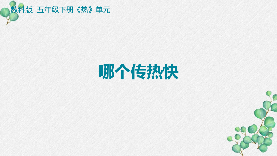 2022杭州新教科版五年级科学下册4-6《哪个传热快》课件.pptx_第1页