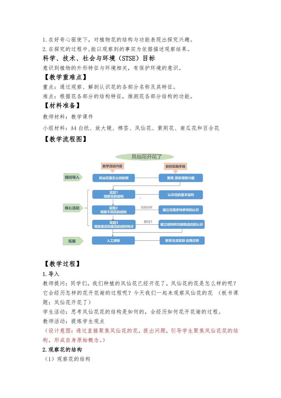 2021-2022新教科版四年级科学下册1-5《凤仙花开花了》教案.docx_第2页